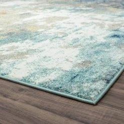 Detroit Abstract Aqua 8 ft. x 10 ft. Indoor Area Rug by Tayse Rugs -Malibu Wide Plank Shop aqua tayse rugs area rugs dtr1519 8x10 c3 1000