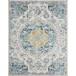 Dynamic Medallion Aqua 8 ft. x 10 ft. Indoor Area Rug by Tayse Rugs