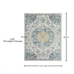 Dynamic Medallion Aqua 8 ft. x 10 ft. Indoor Area Rug by Tayse Rugs 18 Dynamic Medallion Aqua 8 ft. x 10 ft. Indoor Area Rug by Tayse Rugs -Malibu Wide Plank Shop aqua tayse rugs area rugs dyn1419 8x10 76 1000