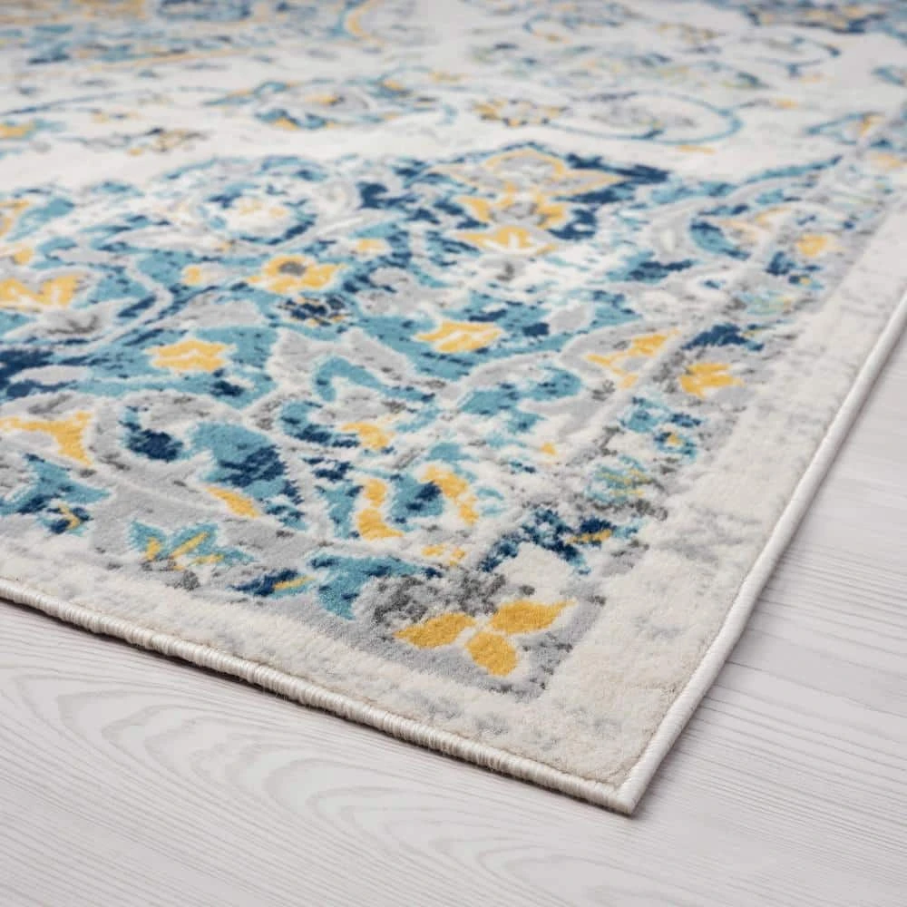 Dynamic Medallion Aqua 8 ft. x 10 ft. Indoor Area Rug by Tayse Rugs 5 Dynamic Medallion Aqua 8 ft. x 10 ft. Indoor Area Rug by Tayse Rugs - Image 3