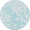 Eco Floral Aqua 8 ft. Round Indoor/Outdoor Area Rug by Tayse Rugs -Malibu Wide Plank Shop aqua tayse rugs area rugs eco1706 8rnd 64 1000