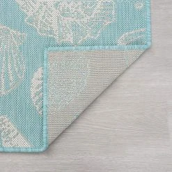 Eco Coastal Aqua 5 ft. x 8 ft. Indoor/Outdoor Area Rug by Tayse Rugs -Malibu Wide Plank Shop aqua tayse rugs outdoor rugs eco1406 5x8 4f 1000