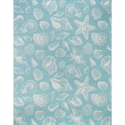 Eco Coastal Aqua 5 ft. x 8 ft. Indoor/Outdoor Area Rug by Tayse Rugs