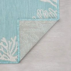 Eco Coastal Aqua 4 ft. x 6 ft. Indoor/Outdoor Area Rug by Tayse Rugs -Malibu Wide Plank Shop aqua tayse rugs outdoor rugs eco1506 4x6 4f 1000
