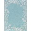 Eco Coastal Aqua 4 ft. x 6 ft. Indoor/Outdoor Area Rug by Tayse Rugs -Malibu Wide Plank Shop aqua tayse rugs outdoor rugs eco1506 4x6 64 1000