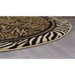 Festival Beige 5 ft. x 5 ft. Round Area Rug by Tayse Rugs -Malibu Wide Plank Shop beige tayse rugs area rugs fst8753 6rnd 4f 1000