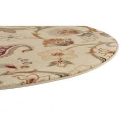 Impressions Floral Beige 8 ft. Round Indoor Area Rug by Tayse Rugs -Malibu Wide Plank Shop beige tayse rugs area rugs imp7772 8rnd 4f 1000