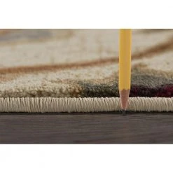 Impressions Floral Beige 8 ft. Round Indoor Area Rug by Tayse Rugs -Malibu Wide Plank Shop beige tayse rugs area rugs imp7772 8rnd c3 1000