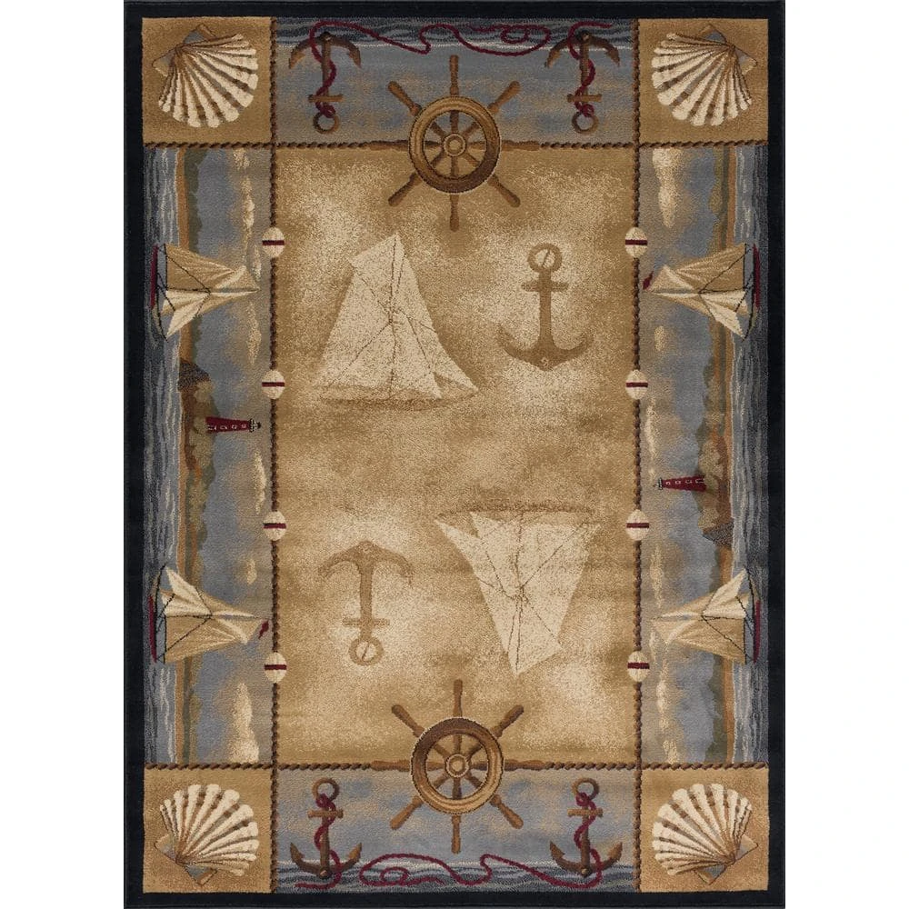 Nature Beige 5 ft. x 8 ft. Lodge Area Rug by Tayse Rugs 3 Nature Beige 5 ft. x 8 ft. Lodge Area Rug by Tayse Rugs