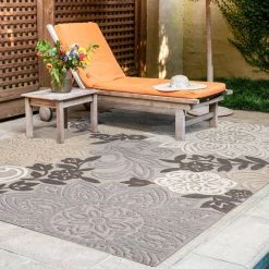 Oasis Floral Beige 8 ft. x 10 ft. Indoor/Outdoor Area Rug by Tayse Rugs -Malibu Wide Plank Shop beige tayse rugs outdoor rugs oas1321 8x10 31 1000