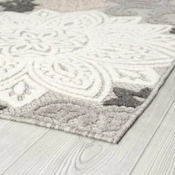 Oasis Floral Beige 8 ft. x 10 ft. Indoor/Outdoor Area Rug by Tayse Rugs -Malibu Wide Plank Shop beige tayse rugs outdoor rugs oas1321 8x10 c3 1000