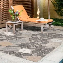 Oasis Floral Beige 5 ft. x 7 ft. Indoor/Outdoor Area Rug by Tayse Rugs -Malibu Wide Plank Shop beige tayse rugs outdoor rugs oas1521 5x7 31 1000