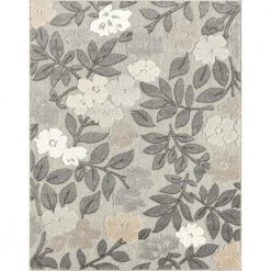 Oasis Floral Beige 5 ft. x 7 ft. Indoor/Outdoor Area Rug by Tayse Rugs