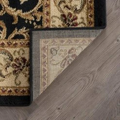 Elegance Oriental Black 9 ft. x 13 ft. Indoor Area Rug by Tayse Rugs -Malibu Wide Plank Shop black tayse rugs area rugs 5403 black 9x13 44 1000
