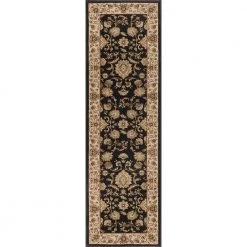Sensation Border Black 2 ft. x 10 ft. Indoor Runner Rug by Tayse Rugs