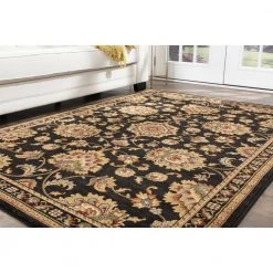 Sensation Border Black 8 ft. x 11 ft. Indoor Area Rug by Tayse Rugs -Malibu Wide Plank Shop black tayse rugs area rugs sns4853 8x11 76 1000