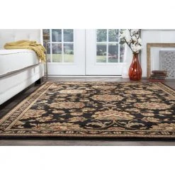 Sensation Border Black 8 ft. x 11 ft. Indoor Area Rug by Tayse Rugs -Malibu Wide Plank Shop black tayse rugs area rugs sns4853 8x11 fa 1000