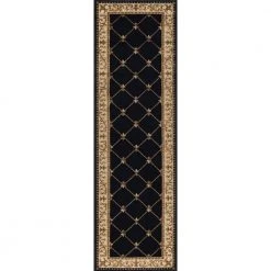 Sensation Border Black 2 ft. x 10 ft. Indoor Runner Rug by Tayse Rugs