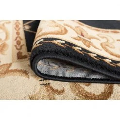 Sensation Border Black 2 ft. x 10 ft. Indoor Runner Rug by Tayse Rugs -Malibu Wide Plank Shop black tayse rugs area rugs sns4883 2x10 fa 1000