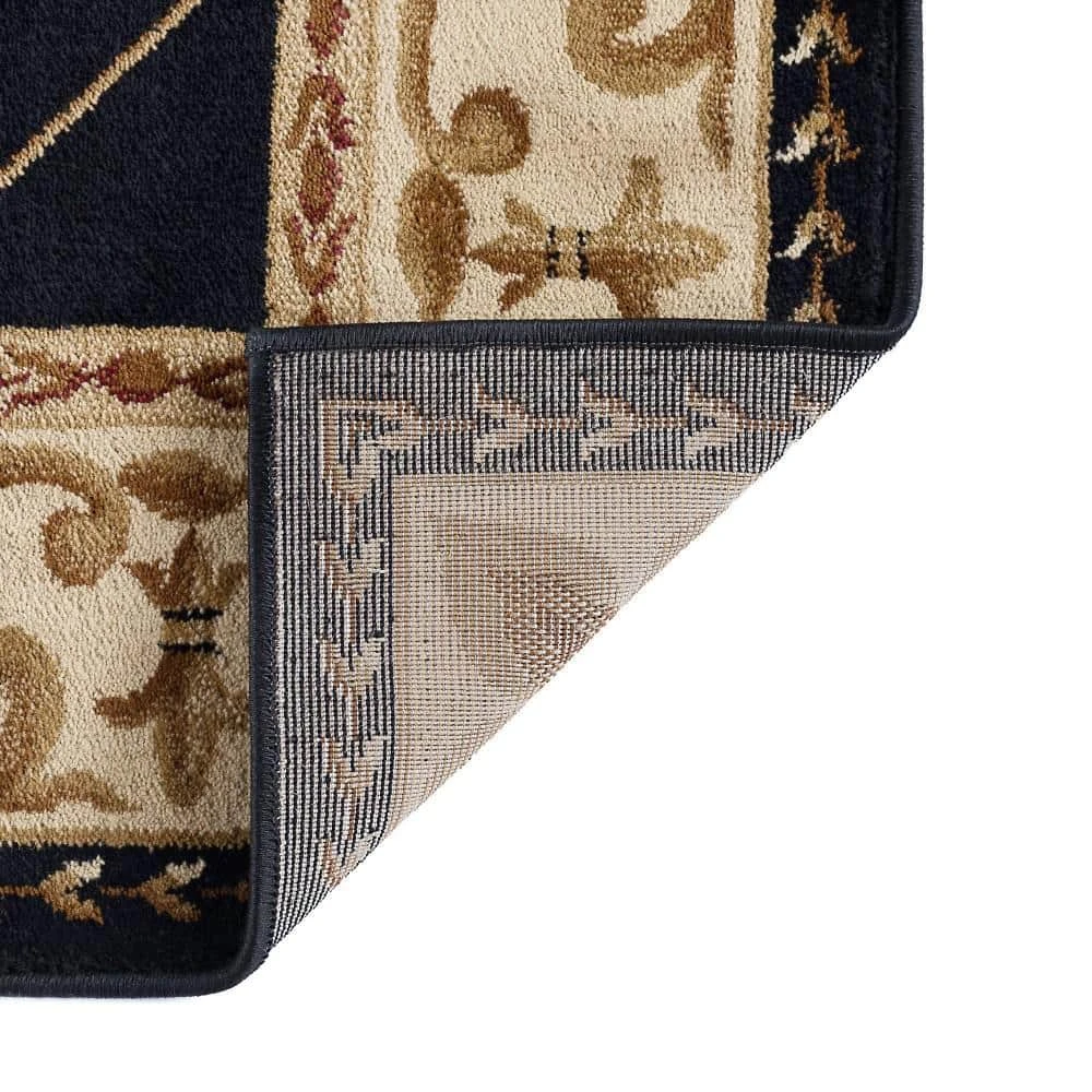 Sensation Border Black 5 ft. x 8 ft. Indoor Area Rug by Tayse Rugs 7 Sensation Border Black 5 ft. x 8 ft. Indoor Area Rug by Tayse Rugs - Image 5