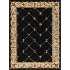 Sensation Border Black 5 ft. x 8 ft. Indoor Area Rug by Tayse Rugs