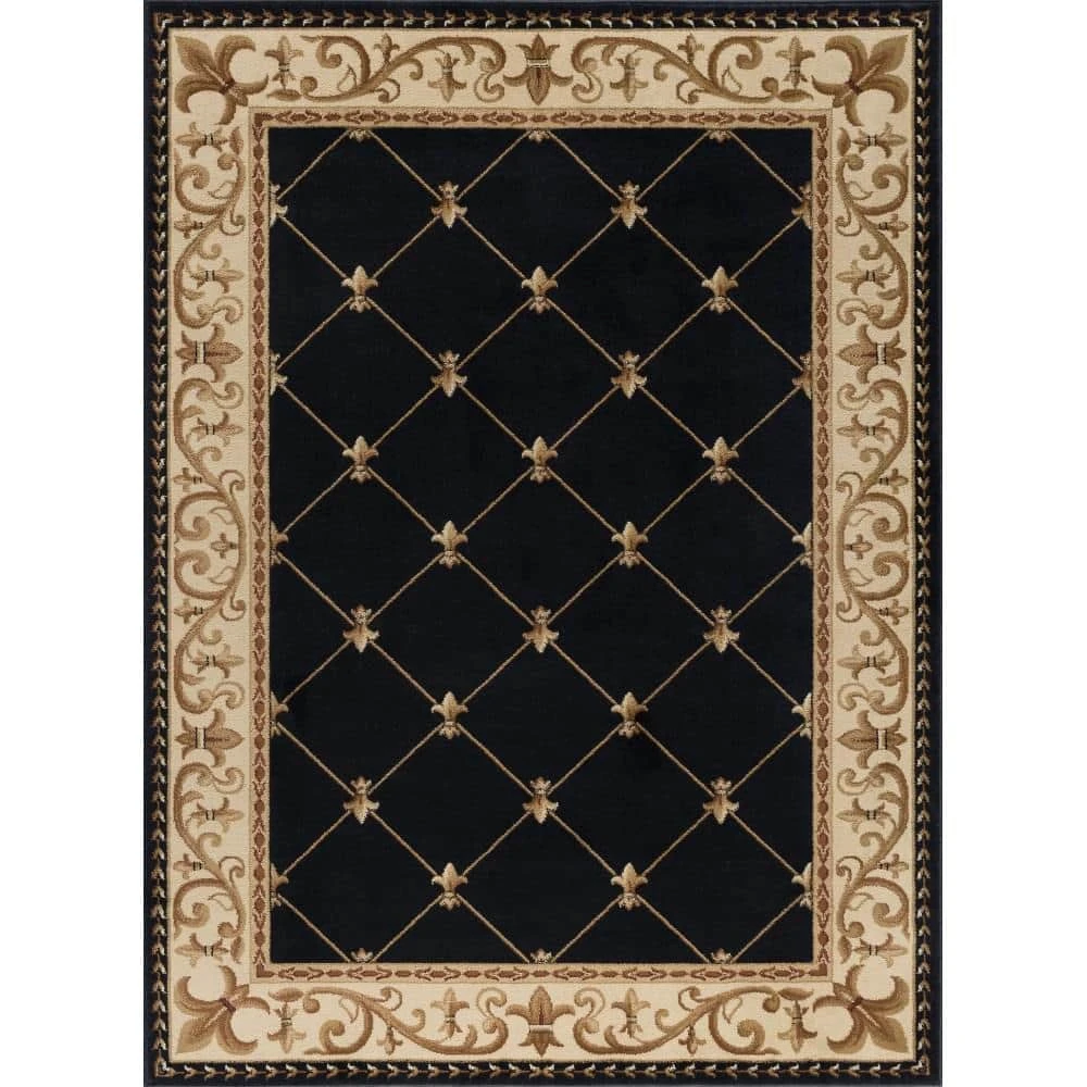Sensation Border Black 5 ft. x 8 ft. Indoor Area Rug by Tayse Rugs 3 Sensation Border Black 5 ft. x 8 ft. Indoor Area Rug by Tayse Rugs