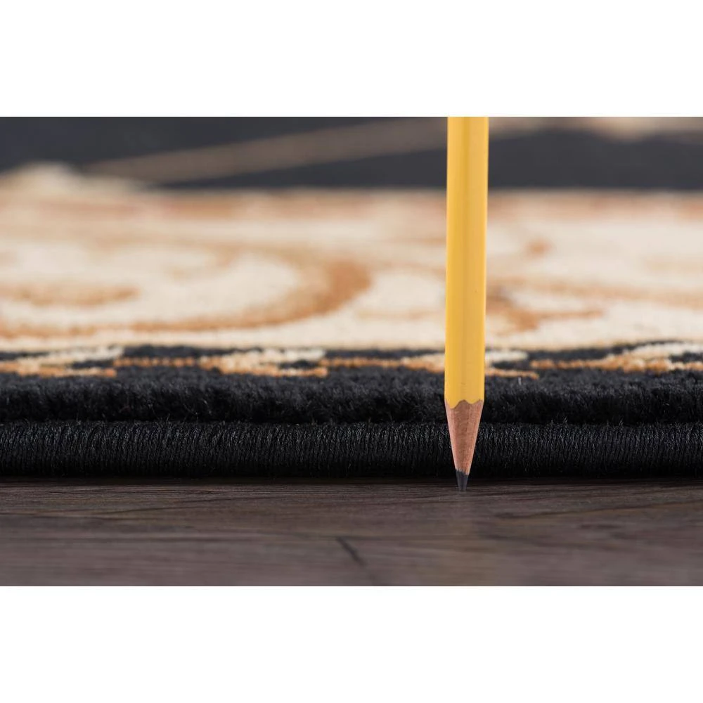 Sensation Border Black 5 ft. x 8 ft. Indoor Area Rug by Tayse Rugs 4 Sensation Border Black 5 ft. x 8 ft. Indoor Area Rug by Tayse Rugs - Image 2