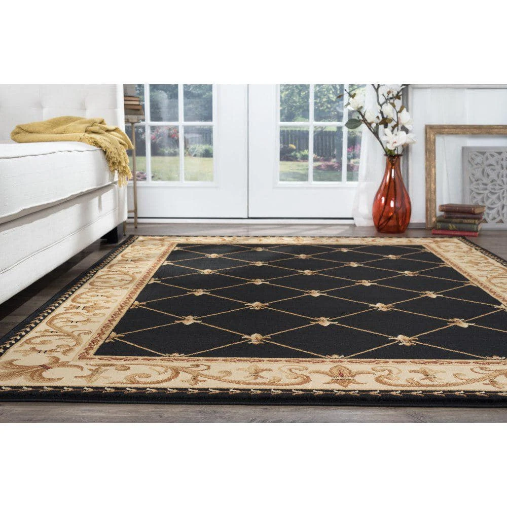 Sensation Border Black 5 ft. x 8 ft. Indoor Area Rug by Tayse Rugs 9 Sensation Border Black 5 ft. x 8 ft. Indoor Area Rug by Tayse Rugs - Image 7