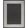 Eco Striped Border Black 4 ft. x 6 ft. Indoor/Outdoor Area Rug by Tayse Rugs
