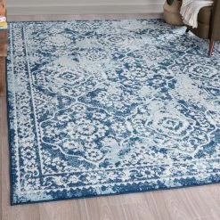 Diamond Damask Blue 9 ft. x 12 ft. Indoor Area Rug by Tayse Rugs -Malibu Wide Plank Shop blue tayse rugs area rugs dia1201 9x12 31 1000