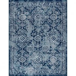 Diamond Damask Blue 9 ft. x 12 ft. Indoor Area Rug by Tayse Rugs