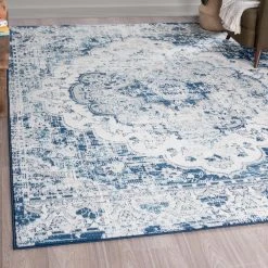 Diamond Medallion Blue 8 ft. x 10 ft. Indoor Area Rug by Tayse Rugs -Malibu Wide Plank Shop blue tayse rugs area rugs dia1301 8x10 31 1000