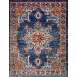Diamond Medallion Blue 8 ft. x 10 ft. Indoor Area Rug by Tayse Rugs