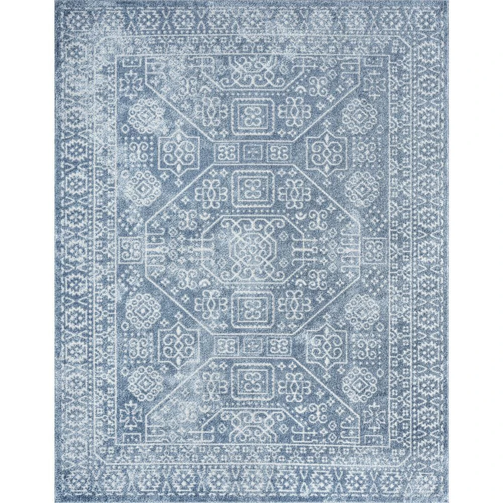 Maya Oriental Blue 9 ft. x 12 ft. Indoor Area Rug by Tayse Rugs 3 Maya Oriental Blue 9 ft. x 12 ft. Indoor Area Rug by Tayse Rugs