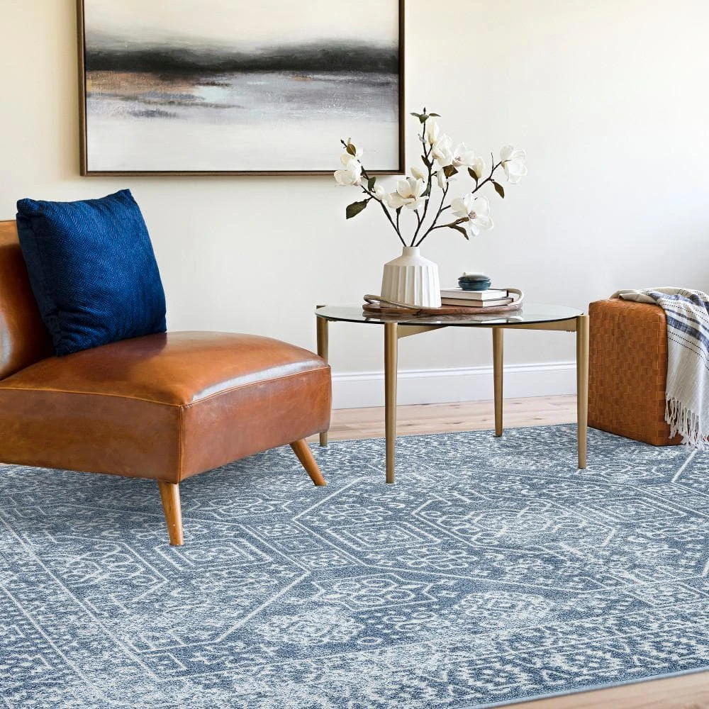Maya Oriental Blue 9 ft. x 12 ft. Indoor Area Rug by Tayse Rugs 9 Maya Oriental Blue 9 ft. x 12 ft. Indoor Area Rug by Tayse Rugs - Image 7