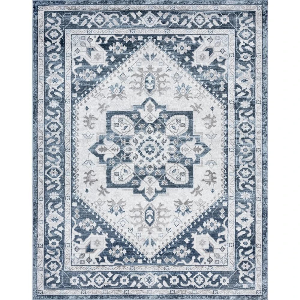 Nexus Medallion Blue 8 ft. x 10 ft. Indoor Area Rug by Tayse Rugs 3 Nexus Medallion Blue 8 ft. x 10 ft. Indoor Area Rug by Tayse Rugs