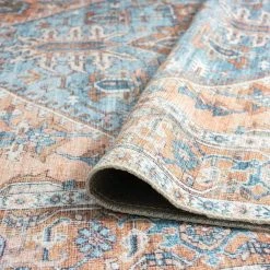 Parker Persian Blue 8 ft. x 10 ft. Machine Washable Indoor Area Rug by Tayse Rugs -Malibu Wide Plank Shop blue tayse rugs area rugs prk1606 8x10 1f 1000