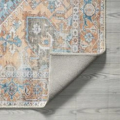 Parker Persian Blue 8 ft. x 10 ft. Machine Washable Indoor Area Rug by Tayse Rugs -Malibu Wide Plank Shop blue tayse rugs area rugs prk1606 8x10 4f 1000