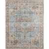Parker Persian Blue 8 ft. x 10 ft. Machine Washable Indoor Area Rug by Tayse Rugs -Malibu Wide Plank Shop blue tayse rugs area rugs prk1606 8x10 64 1000