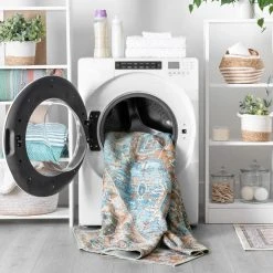 Parker Persian Blue 8 ft. x 10 ft. Machine Washable Indoor Area Rug by Tayse Rugs -Malibu Wide Plank Shop blue tayse rugs area rugs prk1606 8x10 c3 1000