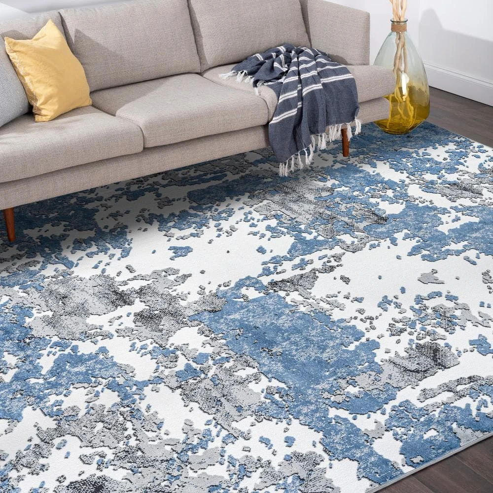 Wyatt Abstract Blue 9 ft. x 12 ft. Indoor Area Rug by Tayse Rugs 10 Wyatt Abstract Blue 9 ft. x 12 ft. Indoor Area Rug by Tayse Rugs - Image 8