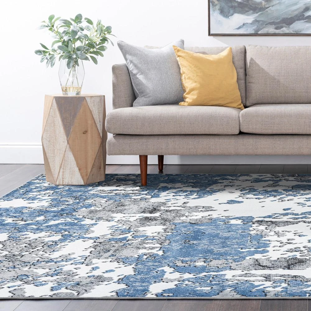 Wyatt Abstract Blue 9 ft. x 12 ft. Indoor Area Rug by Tayse Rugs 8 Wyatt Abstract Blue 9 ft. x 12 ft. Indoor Area Rug by Tayse Rugs - Image 6