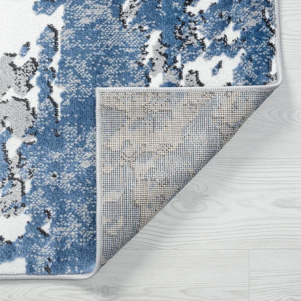 Wyatt Abstract Blue 9 ft. x 12 ft. Indoor Area Rug by Tayse Rugs 6 Wyatt Abstract Blue 9 ft. x 12 ft. Indoor Area Rug by Tayse Rugs - Image 4