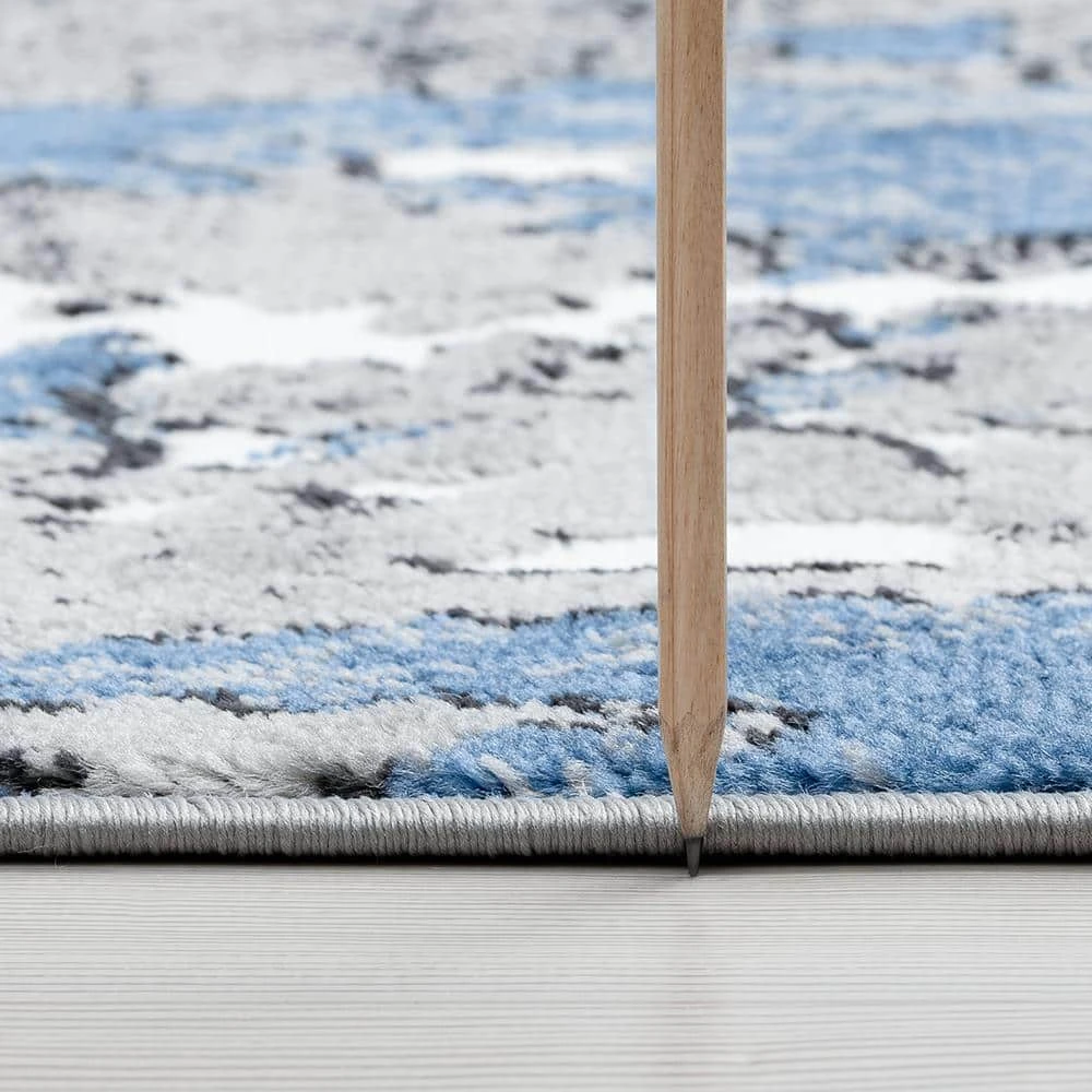 Wyatt Abstract Blue 9 ft. x 12 ft. Indoor Area Rug by Tayse Rugs 4 Wyatt Abstract Blue 9 ft. x 12 ft. Indoor Area Rug by Tayse Rugs - Image 2