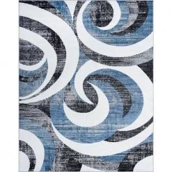 Wyatt Abstract Blue 9 ft. x 12 ft. Indoor Area Rug by Tayse Rugs