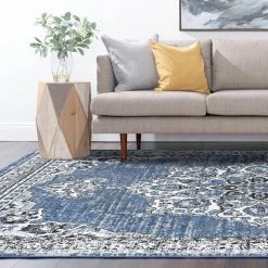 Wyatt Oriental Blue 8 ft. x 10 ft. Indoor Area Rug by Tayse Rugs -Malibu Wide Plank Shop blue tayse rugs area rugs wyt1406 8x10 44 1000