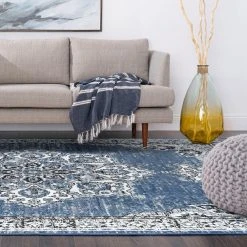 Wyatt Oriental Blue 8 ft. x 10 ft. Indoor Area Rug by Tayse Rugs -Malibu Wide Plank Shop blue tayse rugs area rugs wyt1406 8x10 fa 1000