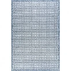 Denver Basketweave Blue 9 ft. x 12 ft. Indoor/Outdoor Area Rug by Tayse Rugs