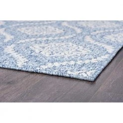Denver Damask Blue 9 ft. x 12 ft. Indoor/Outdoor Area Rug by Tayse Rugs -Malibu Wide Plank Shop blue tayse rugs outdoor rugs den1101 9x12 4f 1000