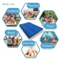 Luna Blue 6 ft. x 9 ft. Stripes Indoor/Outdoor Area Rug by Tayse Rugs -Malibu Wide Plank Shop blue tayse rugs outdoor rugs lna1006 6x9 fa 1000